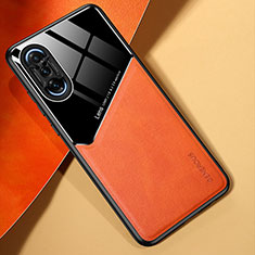Custodia Silicone Morbida In Pelle Cover con Magnetico per Xiaomi Redmi K40 Gaming 5G Arancione