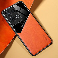 Custodia Silicone Morbida In Pelle Cover con Magnetico per Xiaomi Redmi Note 13 5G Arancione