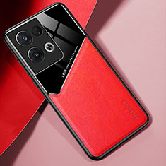 Custodia Silicone Morbida In Pelle Cover con Magnetico per Xiaomi Redmi Note 13 5G Rosso