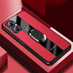 Custodia Silicone Morbida In Pelle Cover con Magnetico S01 per OnePlus Nord N20 5G Rosso