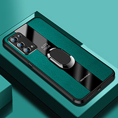 Custodia Silicone Morbida In Pelle Cover con Magnetico S01 per Oppo Reno6 Pro+ Plus 5G Verde