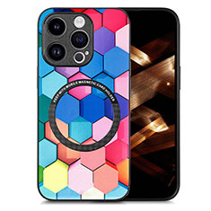 Custodia Silicone Morbida In Pelle Cover con Magnetico S01D per Apple iPhone 14 Pro Max Colorato