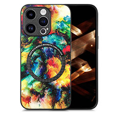 Custodia Silicone Morbida In Pelle Cover con Magnetico S01D per Apple iPhone 15 Pro Max Multicolore