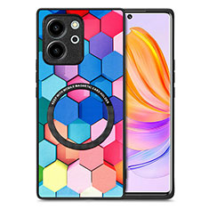 Custodia Silicone Morbida In Pelle Cover con Magnetico S01D per Huawei Honor 80 SE 5G Colorato