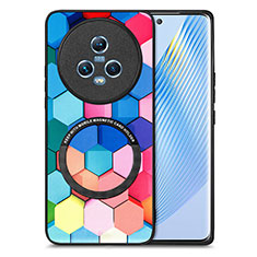 Custodia Silicone Morbida In Pelle Cover con Magnetico S01D per Huawei Honor Magic5 5G Colorato