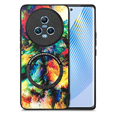 Custodia Silicone Morbida In Pelle Cover con Magnetico S01D per Huawei Honor Magic5 5G Multicolore