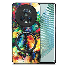 Custodia Silicone Morbida In Pelle Cover con Magnetico S01D per Huawei Honor Magic5 Pro 5G Multicolore