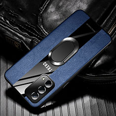 Custodia Silicone Morbida In Pelle Cover con Magnetico S02 per OnePlus Nord N200 5G Blu