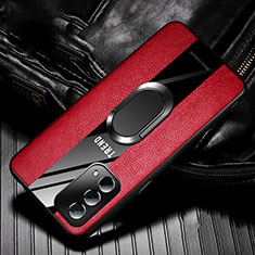 Custodia Silicone Morbida In Pelle Cover con Magnetico S02 per OnePlus Nord N200 5G Rosso
