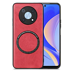 Custodia Silicone Morbida In Pelle Cover con Magnetico S02D per Huawei Enjoy 50 Pro Rosso