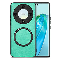 Custodia Silicone Morbida In Pelle Cover con Magnetico S02D per Huawei Honor Magic5 Lite 5G Verde