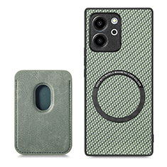 Custodia Silicone Morbida In Pelle Cover con Magnetico S03D per Huawei Honor 80 SE 5G Verde
