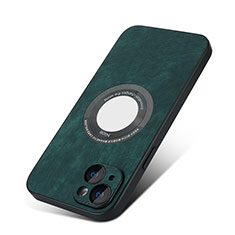 Custodia Silicone Morbida In Pelle Cover con Magnetico S07D per Apple iPhone 14 Verde