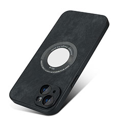 Custodia Silicone Morbida In Pelle Cover con Magnetico S07D per Apple iPhone 15 Nero