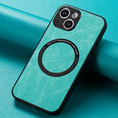 Custodia Silicone Morbida In Pelle Cover con Magnetico S11D per Apple iPhone 15 Verde