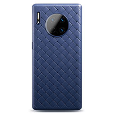 Custodia Silicone Morbida In Pelle Cover D01 per Huawei Mate 30 5G Blu