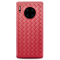 Custodia Silicone Morbida In Pelle Cover D01 per Huawei Mate 30 5G Rosso