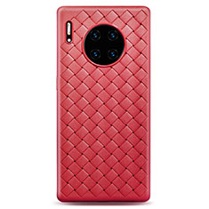 Custodia Silicone Morbida In Pelle Cover D01 per Huawei Mate 30 Pro 5G Rosso
