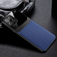 Custodia Silicone Morbida In Pelle Cover FL1 per Huawei Honor 70 Lite 5G Blu