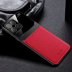 Custodia Silicone Morbida In Pelle Cover FL1 per Huawei Honor X8a 5G Rosso