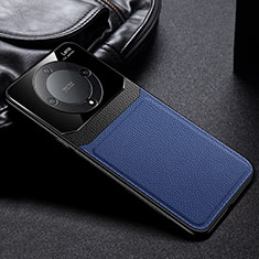 Custodia Silicone Morbida In Pelle Cover FL1 per Huawei Honor X9a 5G Blu