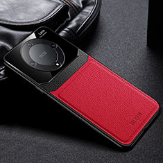 Custodia Silicone Morbida In Pelle Cover FL1 per Huawei Honor X9a 5G Rosso