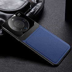 Custodia Silicone Morbida In Pelle Cover FL1 per Huawei Mate 60 Blu