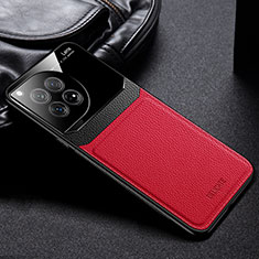 Custodia Silicone Morbida In Pelle Cover FL1 per OnePlus 12 5G Rosso
