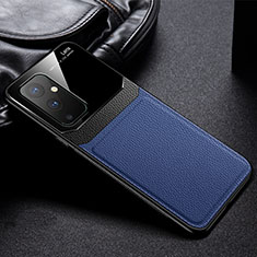 Custodia Silicone Morbida In Pelle Cover FL1 per OnePlus 9 5G Blu