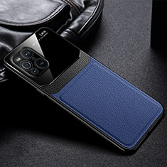 Custodia Silicone Morbida In Pelle Cover FL1 per Oppo Find X3 5G Blu