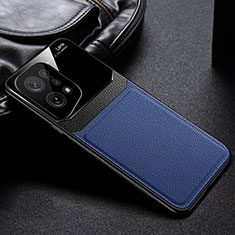 Custodia Silicone Morbida In Pelle Cover FL1 per Oppo Find X5 5G Blu