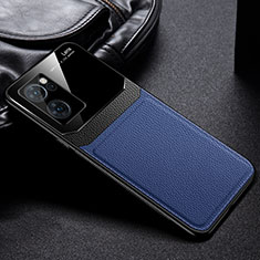 Custodia Silicone Morbida In Pelle Cover FL1 per Oppo Find X5 Lite 5G Blu