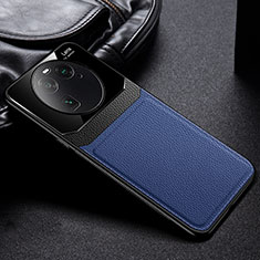 Custodia Silicone Morbida In Pelle Cover FL1 per Oppo Find X6 5G Blu