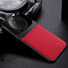 Custodia Silicone Morbida In Pelle Cover FL1 per Oppo Find X6 5G Rosso