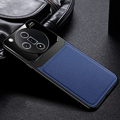 Custodia Silicone Morbida In Pelle Cover FL1 per Oppo Find X7 5G Blu