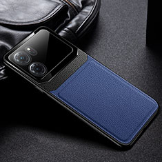 Custodia Silicone Morbida In Pelle Cover FL1 per Oppo K10 5G Blu