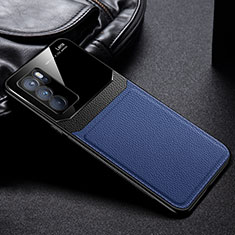 Custodia Silicone Morbida In Pelle Cover FL1 per Oppo Reno6 Pro 5G India Blu