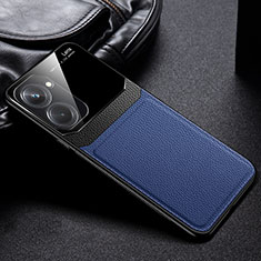 Custodia Silicone Morbida In Pelle Cover FL1 per Realme V30 5G Blu