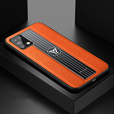 Custodia Silicone Morbida In Pelle Cover FL1 per Samsung Galaxy A02s Arancione