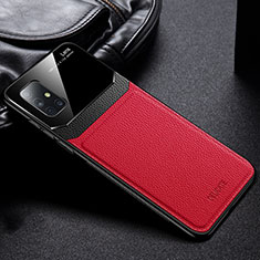 Custodia Silicone Morbida In Pelle Cover FL1 per Samsung Galaxy A51 4G Rosso