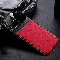 Custodia Silicone Morbida In Pelle Cover FL1 per Samsung Galaxy A91 Rosso