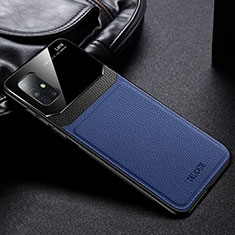 Custodia Silicone Morbida In Pelle Cover FL1 per Samsung Galaxy M51 Blu
