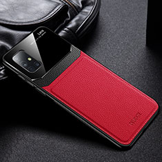 Custodia Silicone Morbida In Pelle Cover FL1 per Samsung Galaxy M51 Rosso