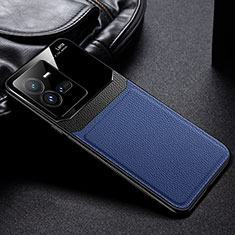 Custodia Silicone Morbida In Pelle Cover FL1 per Vivo iQOO 10 Pro 5G Blu