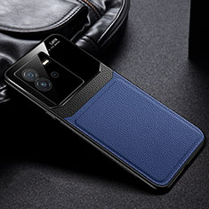 Custodia Silicone Morbida In Pelle Cover FL1 per Vivo iQOO Neo6 5G Blu