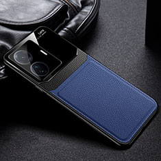 Custodia Silicone Morbida In Pelle Cover FL1 per Vivo iQOO Z6 Pro 5G Blu