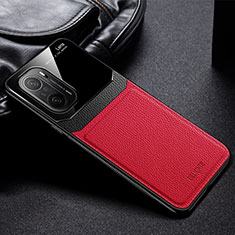 Custodia Silicone Morbida In Pelle Cover FL1 per Xiaomi Mi 11i 5G Rosso