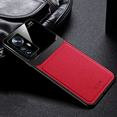 Custodia Silicone Morbida In Pelle Cover FL1 per Xiaomi Mi 12T 5G Rosso