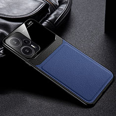 Custodia Silicone Morbida In Pelle Cover FL1 per Xiaomi Poco F5 5G Blu
