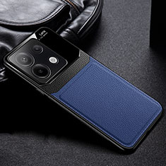 Custodia Silicone Morbida In Pelle Cover FL1 per Xiaomi Redmi Note 13 Pro 5G Blu